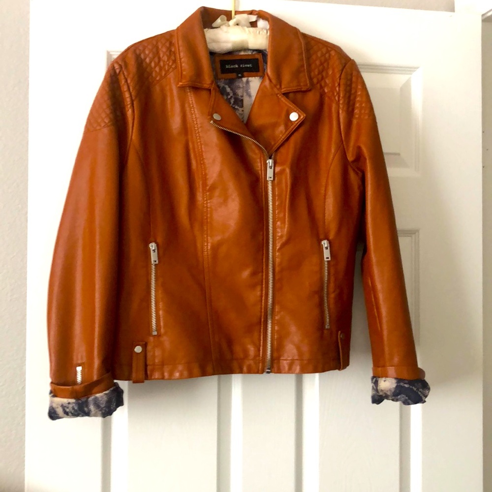 Fax leather light brown jacket